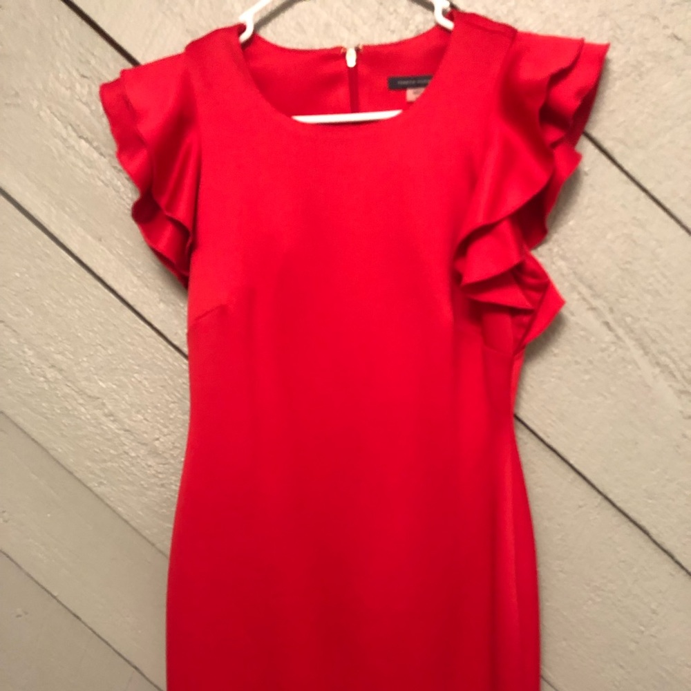 Calvin Klein sheath dress with ruffle sleeves